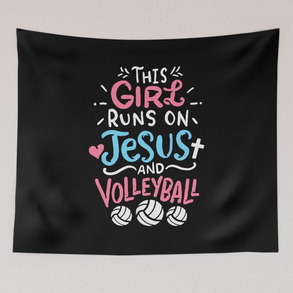 Item preview, This Girl Runs On Jesus And Volleyball designed and sold by Betsytiptoe.