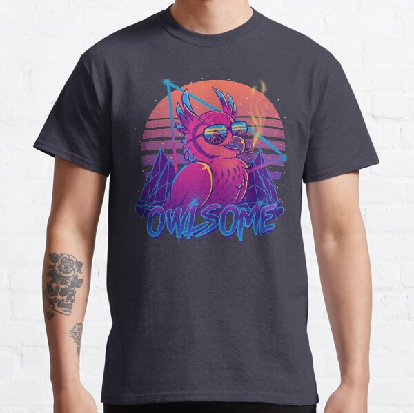 Owlsome - Owl Awesome Bird Retrowave 80s Classic T-Shirt