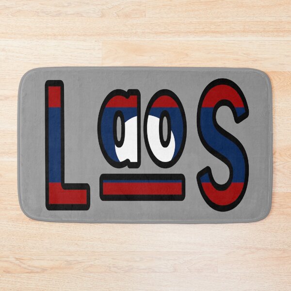 Item preview, Laos Font With Laotian Flag designed and sold by Havocgirl.
