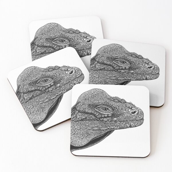 Item preview, Rhinoceros iguana lizard - ink illustration designed and sold by LorenDowding.