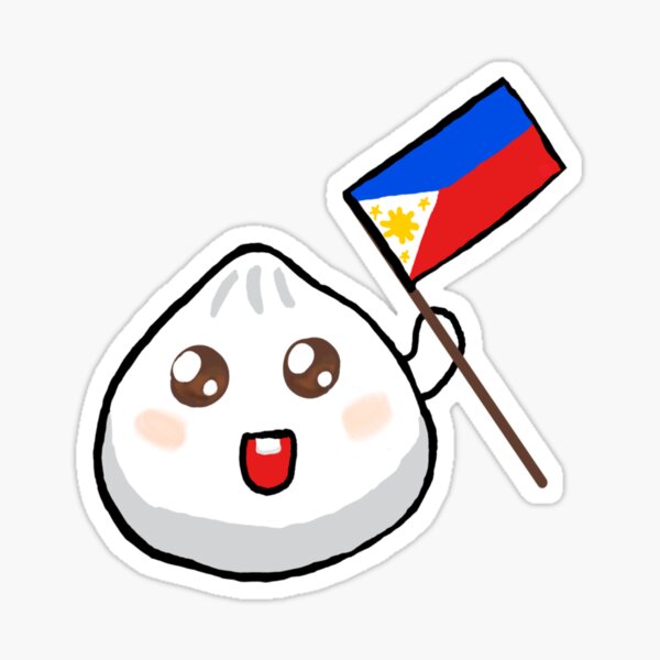 Cute Siopao Philippines Flag Digital Art Sticker