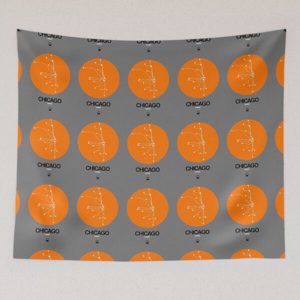 Item preview, Chicago Orange Subway Map designed and sold by Irina March.