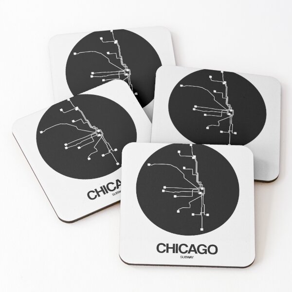 Item preview, Chicago Black Subway Map designed and sold by Irina March.