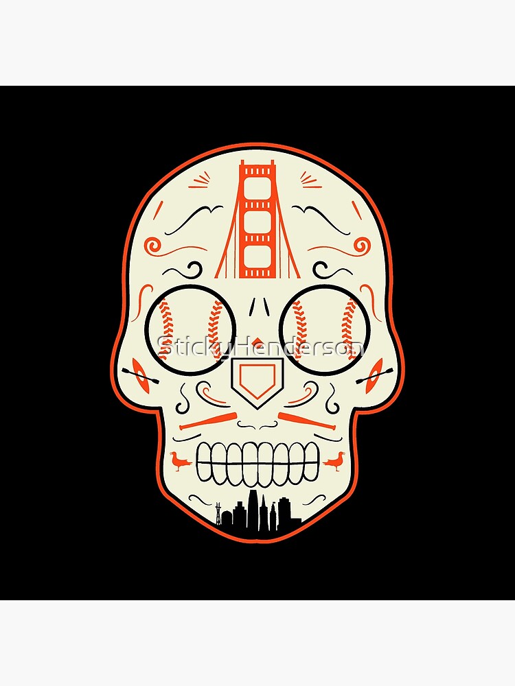 San Francisco Baseball Sugar Skull Sticker for Sale by StickyHenderson