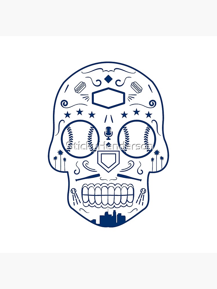 Los Angeles Baseball Sugar Skull Sticker Sticker for Sale by  DrDDesignsArts