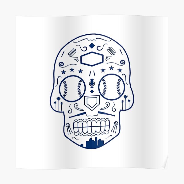 Los Angeles Baseball Sugar Skull Sticker | Sticker