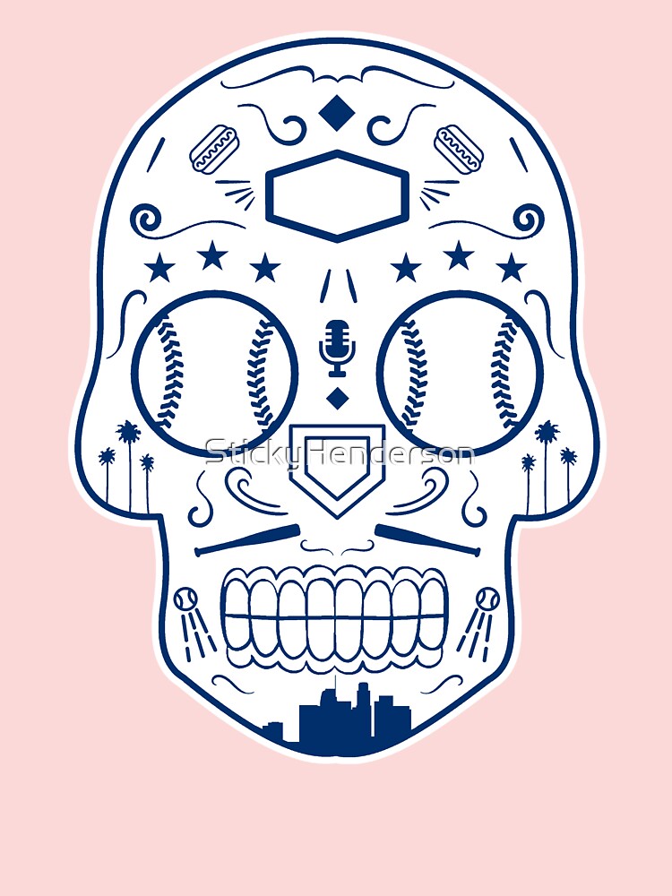 Los Angeles Baseball Sugar Skull Art Print for Sale by StickyHenderson