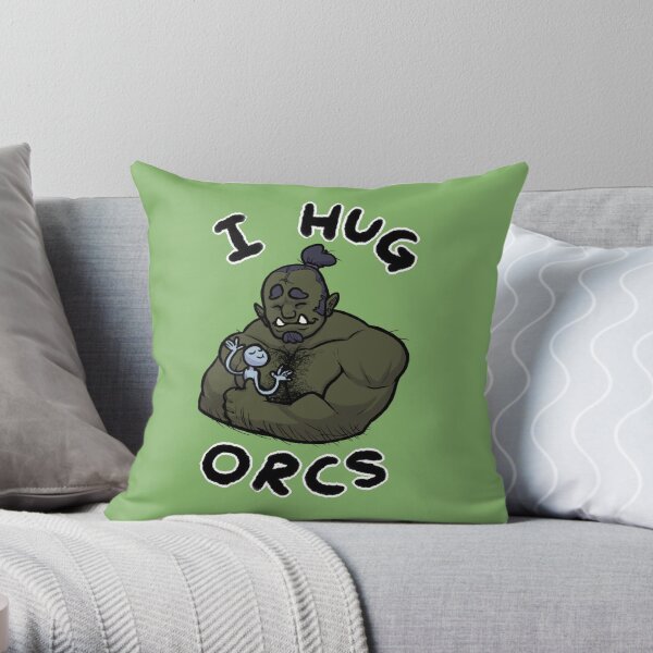 Orc Hugger Throw Pillow