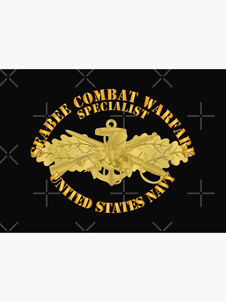 Navy Seabee Combat Warfare Spec Badge Of W Txt Art Board Print By Twix Redbubble