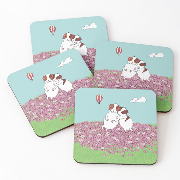 Item preview, Button and Zipper! Pink Flower Guinea Pigs  designed and sold by mondesign26.