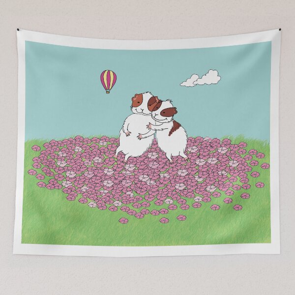Aperçu de l'œuvre Bouton et fermeture à glissière! Cochons d'Inde Fleur Rose créée et vendue par mondesign26.