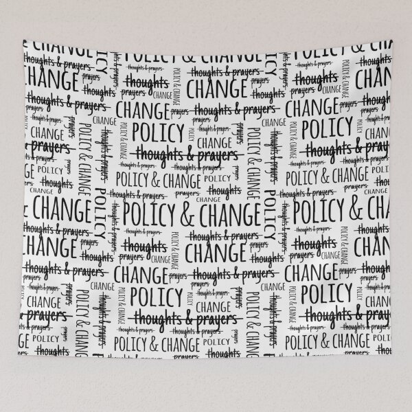 Item preview, Policy and Change, Not Thoughts and Prayers Pattern (Black) designed and sold by Olivia Ossege.