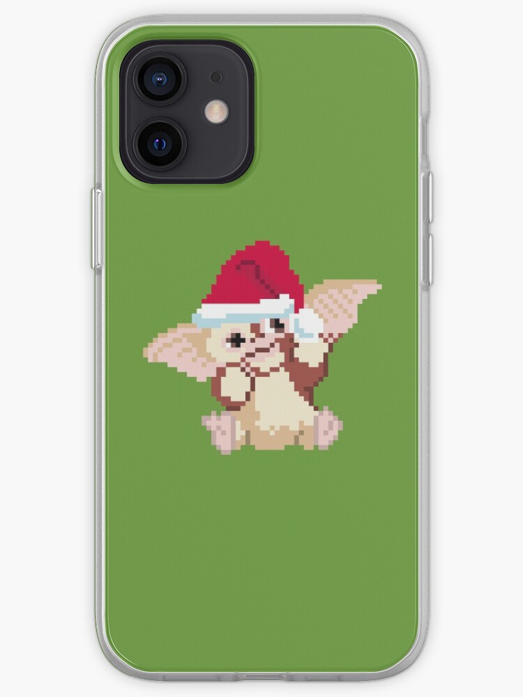 Christmas Gizmo Gremlins 8 Bit Pixel Block Geometric Red Green White Xmas Holiday Happy Merry Bright Santa Hat Iphone Case Cover By Canispicta Redbubble