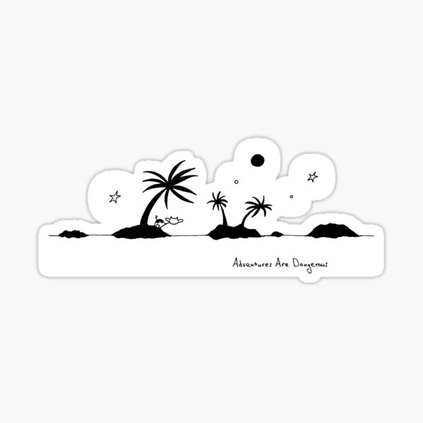 Island Cows with Palm Trees on Islands Sticker