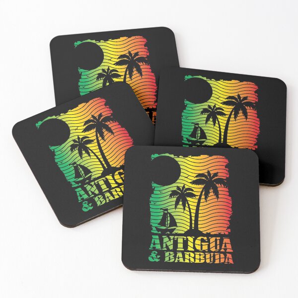Item preview, Antigua and Barbuda Island Scene - Ites Gold and Green designed and sold by IdentiTee Studios.