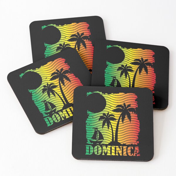 Item preview, Dominica Island Scene - Ites Gold and Green designed and sold by IdentiTee Studios.