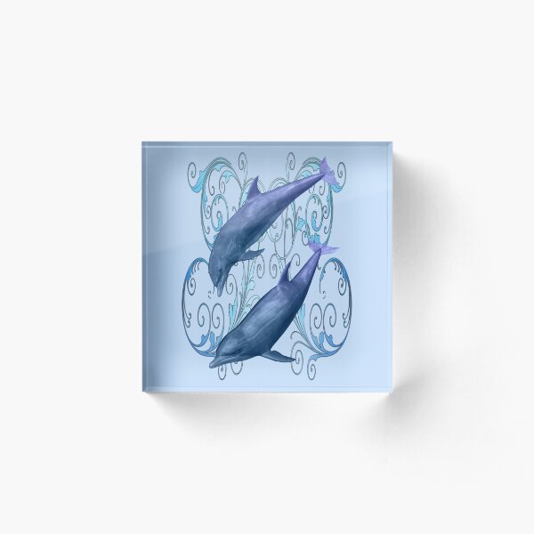 Peace and harmony .. a dolphins tale Acrylic Block