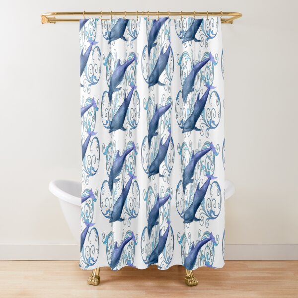 Peace and harmony .. a dolphins tale Shower Curtain