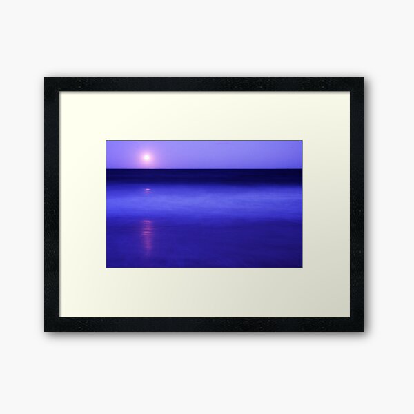 Full moon over surf, Wooli Framed Art Print