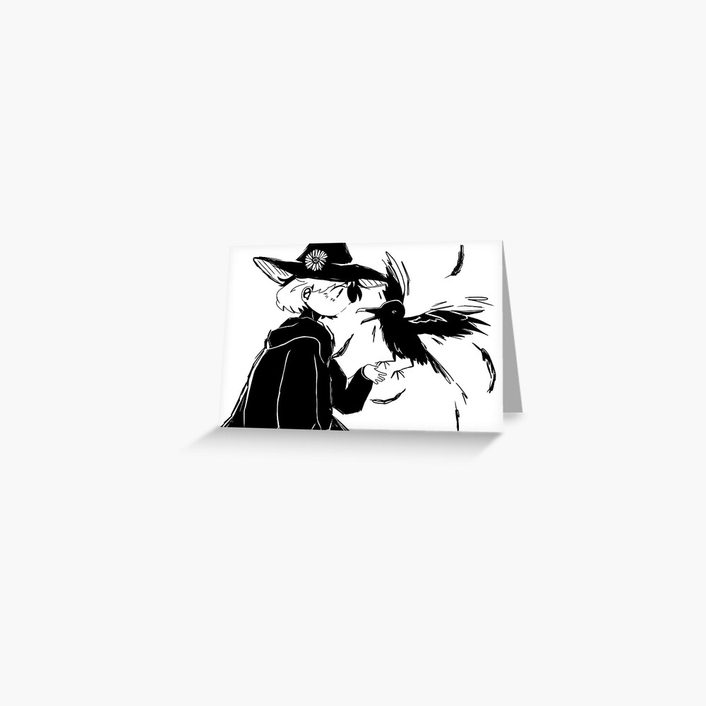 Witch And Raven Greeting Card By Domo Bun Redbubble - turtle domo roblox