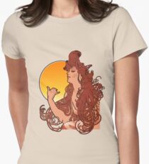 Alphonse Mucha Art Nouveau Vintage Design Women's Fitted T-Shirt