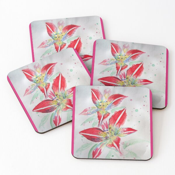 Item preview, Red Lily Watercolour Painting designed and sold by Sarah  Rajkotwala.