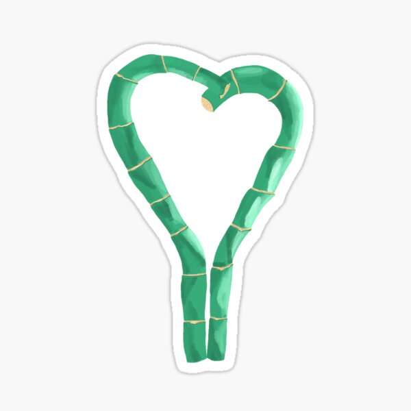 Bamboo Heart Pattern Sticker