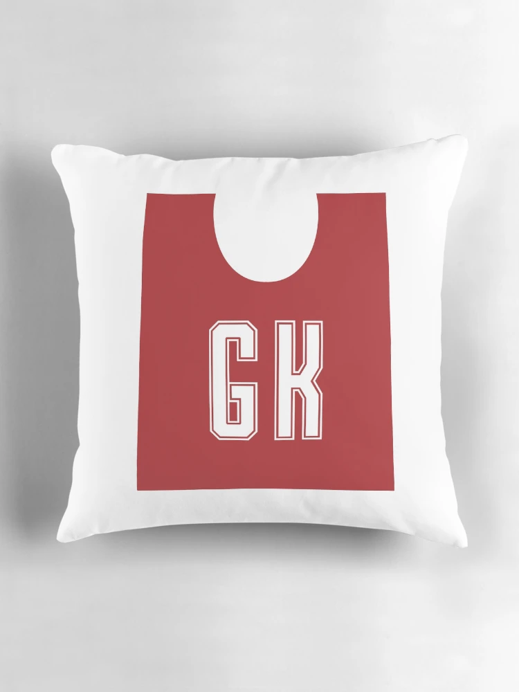Aperçu 3 sur 4. Coussin avec l'œuvre Netball GK créée et vendue par teesaurus.
