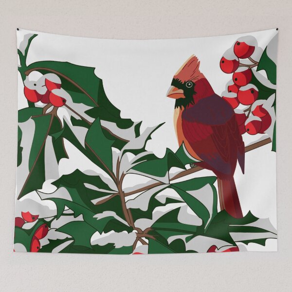 Item preview, Red Cardinal on a Snowy Cherry Branch designed and sold by GL Digital Artwork .