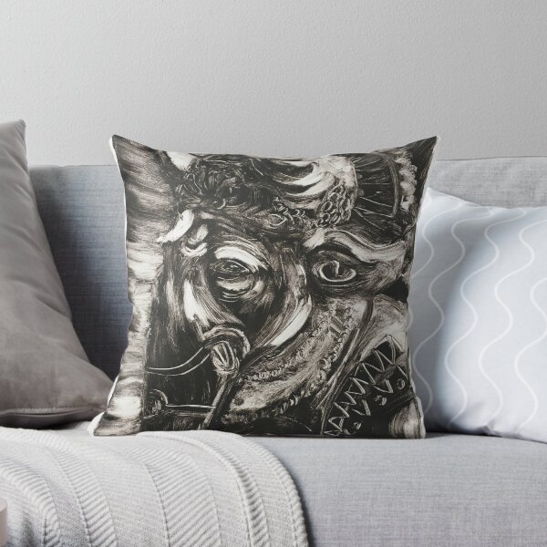 Ganesh III Monoprint Throw Pillow