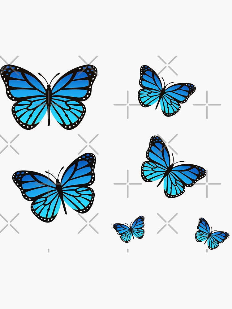 Blue Butterfly by littlemandyart  Blue butterfly, Butterfly printable,  Aesthetic stickers