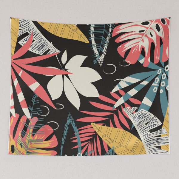 Item preview, Vintage Style Tropical Leaves - Gold, Coral designed and sold by pugmom4.