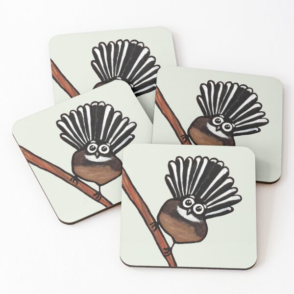 Item preview, Cute Fantail - clock ft. Te Reo Maori numbers designed and sold by Adrienne Body.