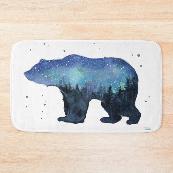 Item preview, Forest Bear Watercolor Silhouette designed and sold by Olga Shvartsur.