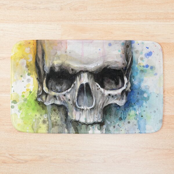 Item preview, Watercolor Skull Rainbow Colorful Painting designed and sold by Olga Shvartsur.