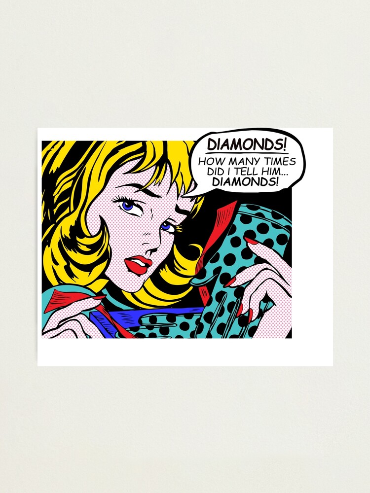 Roy Lichtenstein Comic Art Girl With Gloves Photographic Print By Dacdacgirl Redbubble