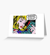Roy Lichtenstein Comic Art - Girl with Gloves Greeting Card