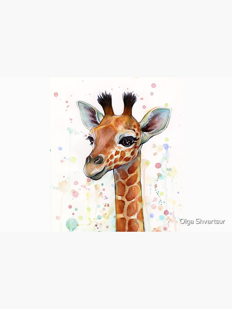 Baby Giraffe Watercolor Painting, Nursery Art by olga-shvartsur