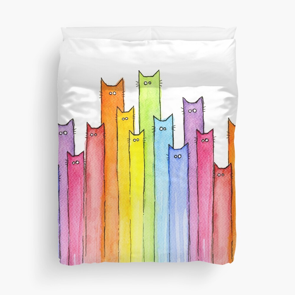Rainbow of Cats Duvet Cover