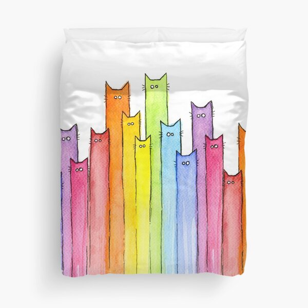 Rainbow of Cats Duvet Cover