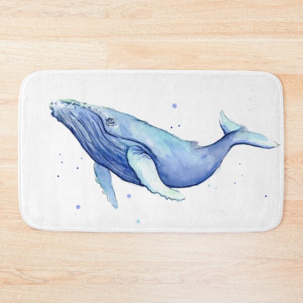 Item preview, Humpback Whale Blue Watercolor Painting designed and sold by Olga Shvartsur.