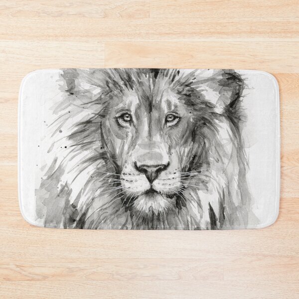 Item preview, Courage Quote Lion Motivational Watercolor designed and sold by Olga Shvartsur.