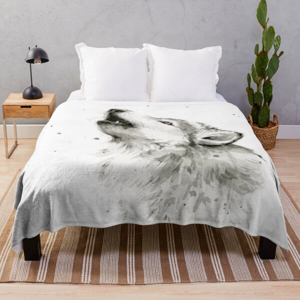 Item preview, Wolf Howling Watercolor designed and sold by Olga Shvartsur.