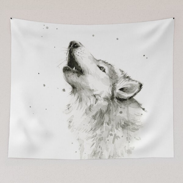 Item preview, Wolf Howling Watercolor designed and sold by Olga Shvartsur.