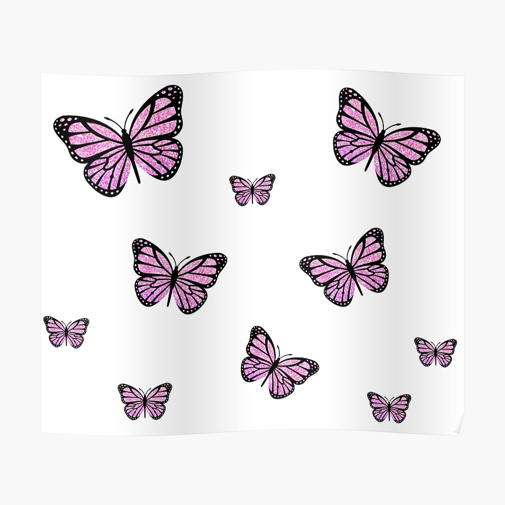 Sticker Paquet De Papillons A Paillettes Roses Par Jmakesart Redbubble