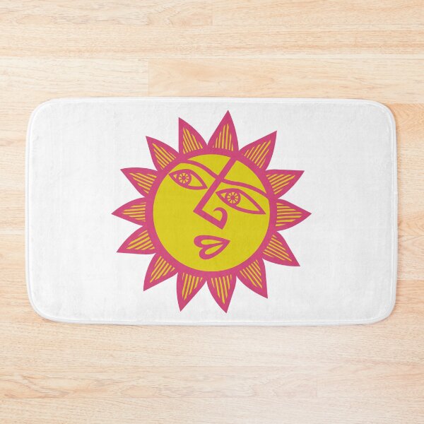 Item preview, Original Happy and Smirky Sun Looking Up Design (full fuchsia pink and yellow) designed and sold by wariana.