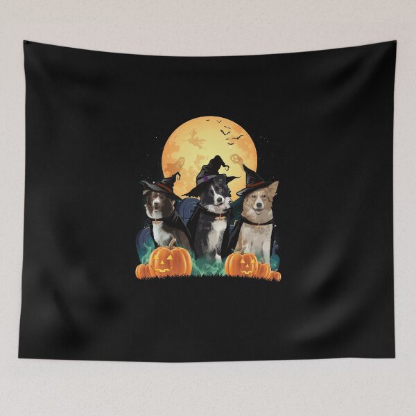 Aperçu de l'œuvre Border Collies Halloween créée et vendue par TeeDoozy.