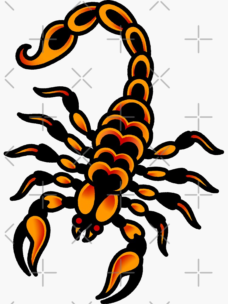 Thumbnail 3 of 3, Sticker, Salty-Dog American Traditional Scorpion designed and sold by salty-dog.
