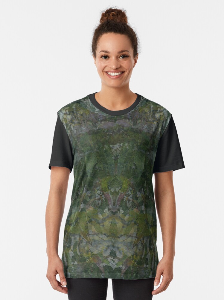 Alternate view of Forest and Rock Montage fabric design Graphic T-Shirt