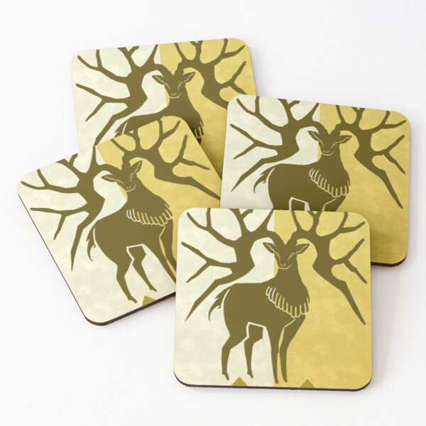 Golden Deer Coasters (Set of 4)